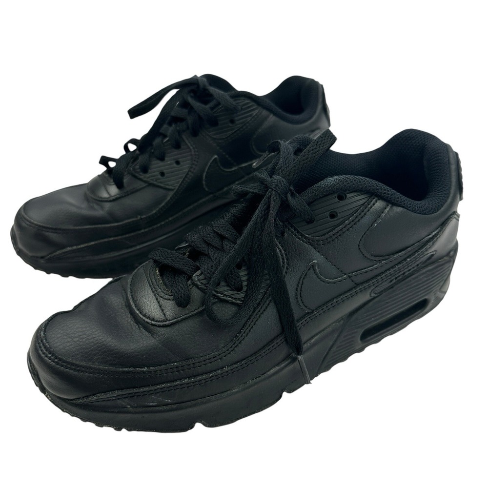 Nike Air Max 90 Triple Black‎ Sneakers Athletic Shoes Youth Size 6Y Lace Up